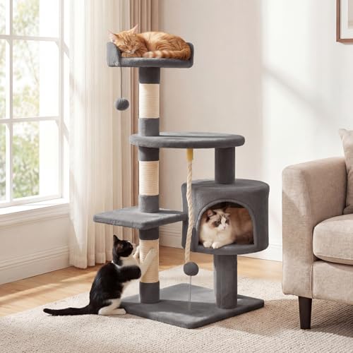 PETSITE 36-inch Multi-Level Cat Tree, with Sisal Scratching Posts, Comfy
