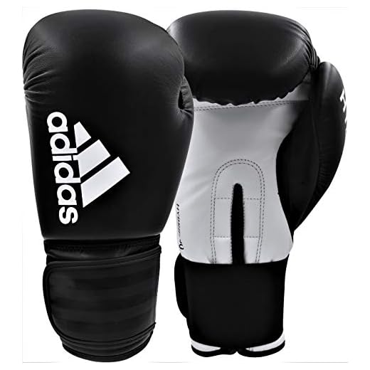 adidas Herren Hybrid 50 Boxhandschuhe, schwarz/weiß, 12 oz