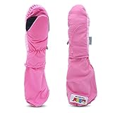 L-Bow Toddler Super Soft Easy Entry Cold Weather Waterproof Elbow Length Mittens Pink