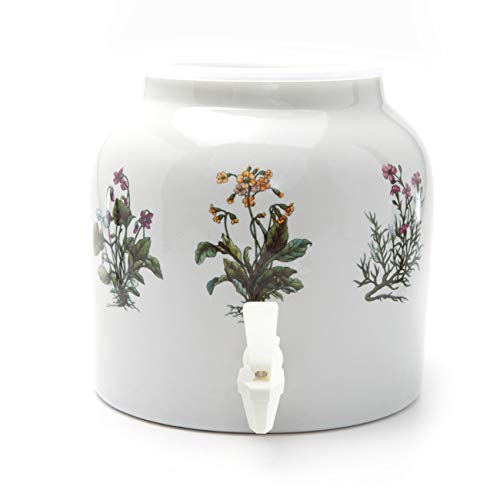 Bluewave Herbal Flowers Design Beverage Dispenser Crock