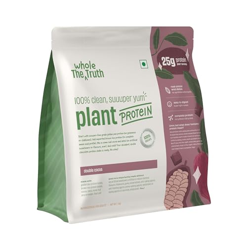 Image of The Whole Truth Plant Protein Isolate Double Cocoa 1kg (2.2lbs) 25g protein /scoop Real Cocoa & No added flavours. 100% Clean Suuuper Yum