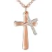 Produktbild MicLee 925 Sterling Silber Zirkonia Damen Kette Doppel Kreuze Anhänger Halskette mit Geschenkbox Grußkarte, Super Geschenk für Frau Freundin Mutter Tochter