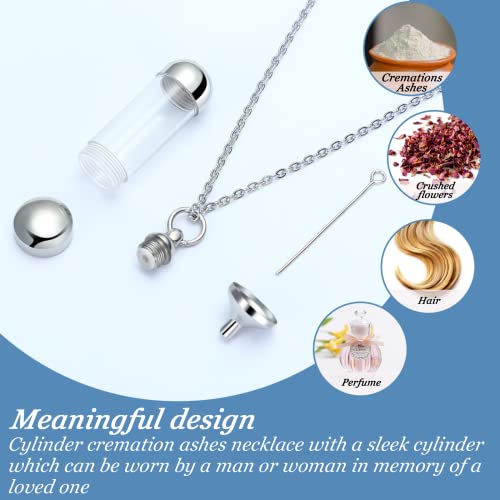 Vial Necklace Glass Vial Pendant Stainless Steel Glass Container Urn Necklace for Ash Openable Memorial Keepsake Cremation Ashes Holder3