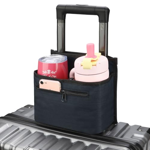 Image of Luggage Travel Cup Holder for Suitcase, Drink Carrier for Coffee Tumblers