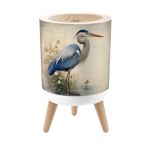 Papelera pequeña redonda con tapa y patas 7L