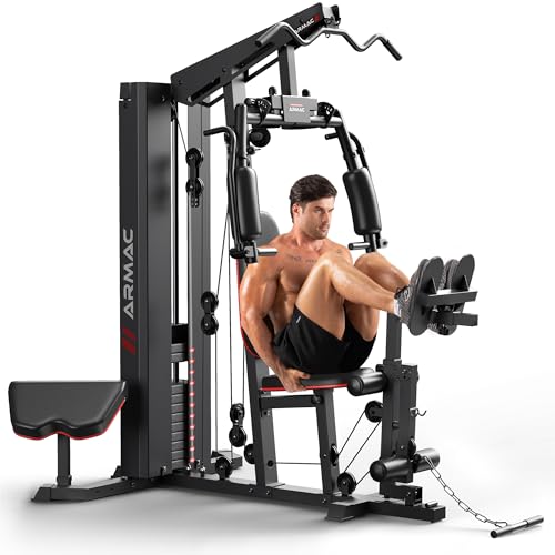 ARMAC Home Gym, FMW1 Multifunctional Workout Station for Leg Press, Home Gym Equipment with 150LBS Weight Stack, Full Body Workout Equipment for Home Exercise Fitness