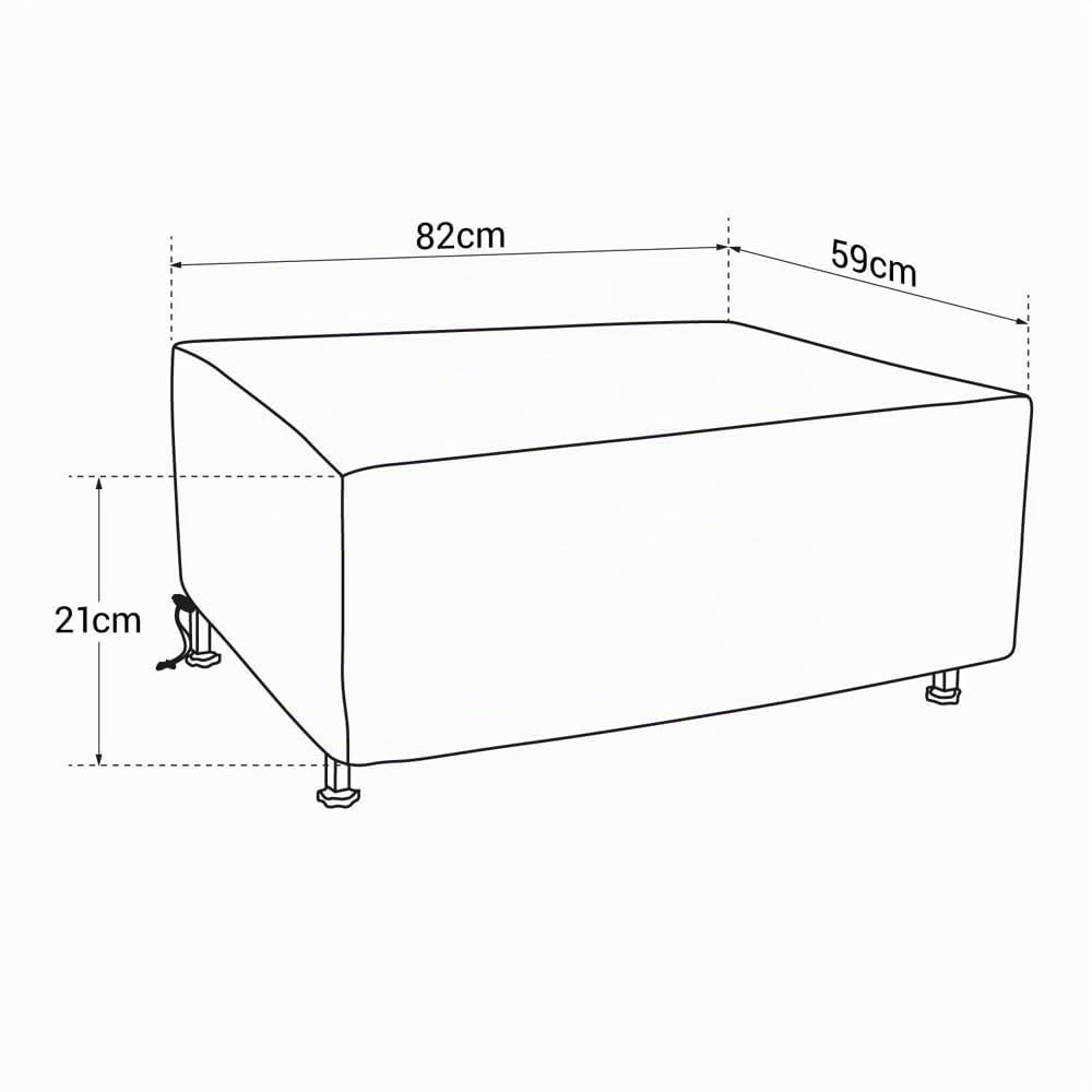 Cook’in Garden - Copertura di Protezione per plancha Rettangolare 82 × 59 × 21 cm, Idrorepellente e Impermeabile, Resistente ai Raggi UV e alle intemperie, Compatibile con Tutte Le Marche