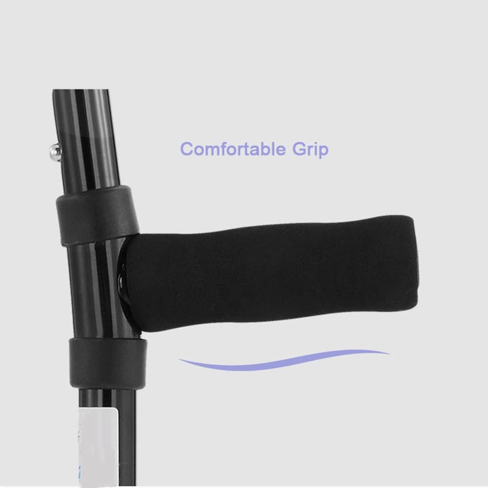 Muletas de antebrazo Bastones de antebrazo ergonómicos para adultos livianos y ajustables, muletas de aluminio para caminar, adecuadas para ancianos, andadores discapacitados (Color : Black, Size : 1