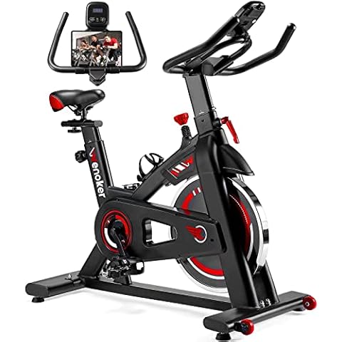 Exercise Bike, WENOKER Stationary Bike for Home, Indoor Bike with Silent Belt Drive, Heavy Flywheel, Comfortable Seat Cushion and Upgraded LCD Monitor (Newest Version) Cover
