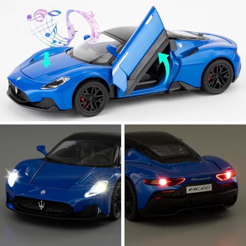 Image of 1:32 Scale Maserati Toy Car|Metal Pullback Diecast Car for Kids with Openable Doors, Sound|Light Effects Toy for Car Enthusiasts|Color As Per Available