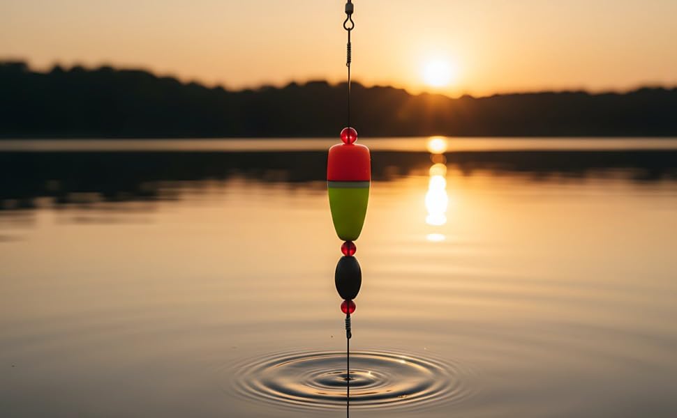4 Piezas Boyas de Pesca con Peso, 2 pulgadas Flotadores Amarillos Popping, Longitud Total 31.7 pulgadas, Tope Vertical de Resorte para Redfish y Speckled Trout miniatura 6