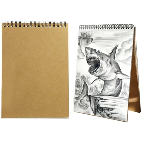 Binnan Hojas Cuadernos de Bocetos A4, Libro de Bocetos de Bobina Gruesa, Libro de Bocetos os A4, Libro de Dibujo, Papel de Boceto Pintado a Mano para Niños Adultos
