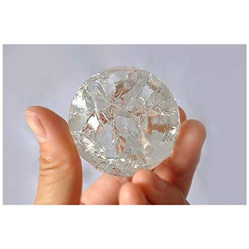 Moonlight Star Cristal Vidrio Hielo Grieta Bola de Cuarzo Marbles Esfera Magórica Fengshui Ornamentos Rocoso Agua Fuente Bonsai Ball Ball Decoración (Color : Clear, Size : 40mm) Cover