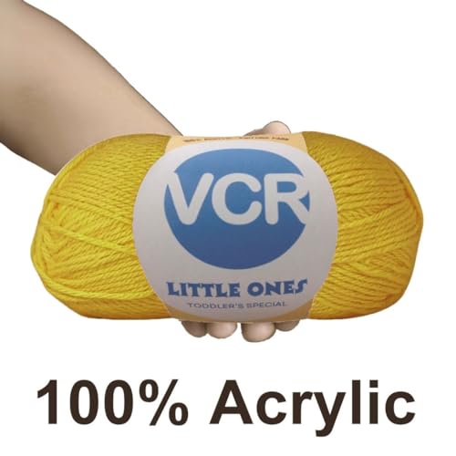 Image of VCR Mustard Yellow Yarn, 100 Grams Hank, 190 Meters Length, Acrylic Ball for Crochet and Knitting, Soft Crosia Threads, Pack of 1 Yarn, Suitable for DIY Crafts