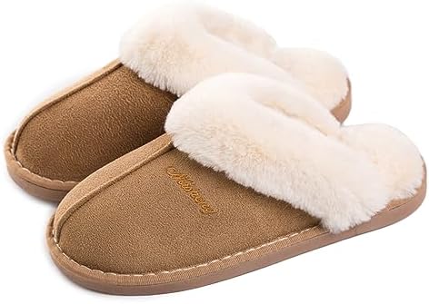 Coswind Hausschuhe Damen Herren Winter Warme Lammfell Plüsch Flauschige Fell Weiche Rutschfeste Pantoletten Indoor Outdoor