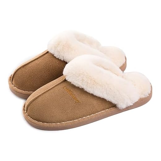 Coswind Zapatillas Casa Hombre Mujer Casual Invierno Peluche Cloud Confortables Cálido Antideslizantes Pantuflas Interior Exterior Marrón claro 280