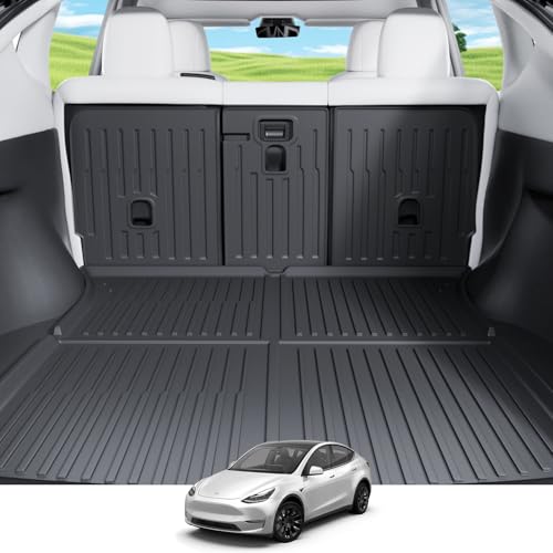Wekar Cargo Mat Compatible with Tesla Model Y 2020-2024 5 Seat Heavy-Duty TPE Trunk Liner Rear Seat Back Protector Model Y Accessories Custom Fit Trunk Mat- 6PCS