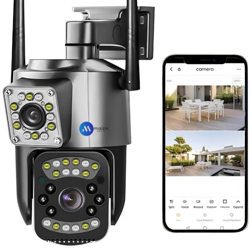 Image of Maizic Smarthome Supercam 4G /5G SIM Outdoor CCTV Camera with Free Sim + 1 Month Data Plan | 5+5MP Dual LensScreen | IP66 Weatherproof | Motion Detection | 2-Way Talk | Supports SD Card Up to 256GB