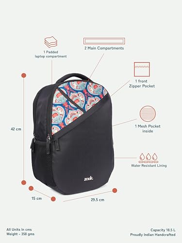 Image of ZOUK Taaran Backpack - Large 2 Compartment Backpack, 18.5L with Spacious Interiors Bags For School, Office, College, Gift For Men & Women