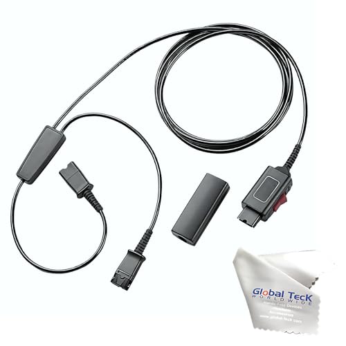 Plantronics Style Poly Headset Splitter and Telephone Audio Cable-Supervisor Agent Training Y-Cord with Mute Button -Compatible with EncorePro, Encore, HW Series for Call Center, Office Training