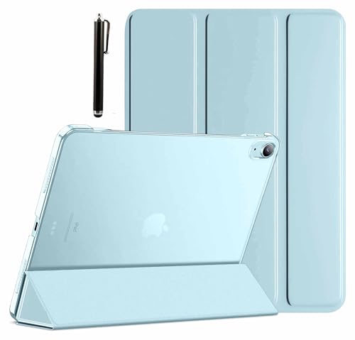 Image of ProElite Cover for Apple iPad (A16) 11th /10th Generation (2025 /2022) Cover Case, Transparent Smart case for iPad 11th /10th Gen 2025 /2022 (Supports Auto Sleep Wake) with Stylus Pen, Light Blue