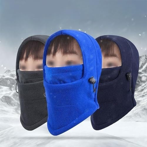 Kids Ski Cycling Face Mask Winter Outdoor Fleece Balaclava Windproof Face Cover Balaclava Hat for Boys Girls Black2