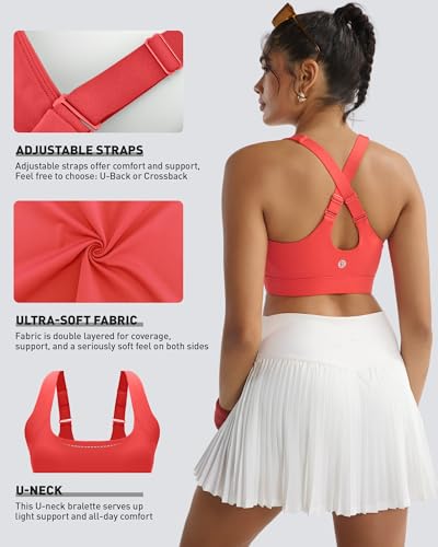 Image of RUNNING GIRL Adjustable Straps High Impact Sports Bra for Women,High Support Workout Sports Bras with Sewn in Pads