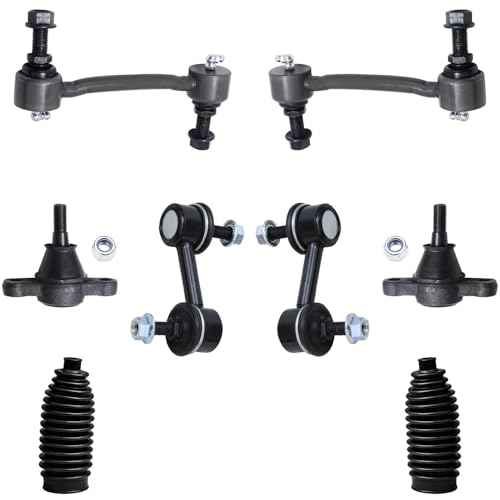 Image of Detroit Axle - Front End Kit for Hyundai 2008-2011 Azera 2009-2010 Sonata, 2 Upper Control Arms with Ball Joint 4 Front Rear Sway Bars 4 Outer Inner Tie Rods 2 Lower Ball Joints 2 Boots Replacement