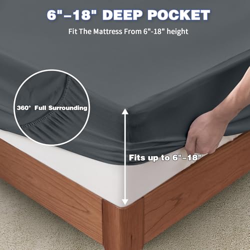 Quwou QUEEN MATTRESS PROTECTOR Waterproof Mattress Cover With 18 Inch Deep Pocket Bed Cover, Fitted Sheet Style Noiseless Breathable Machine Washable thumb #3