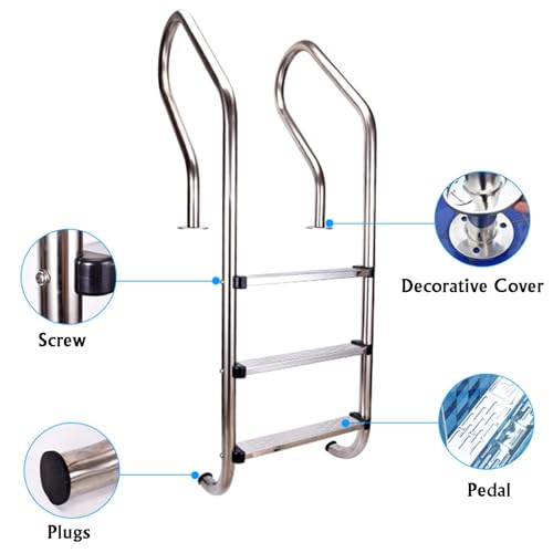 Escalera para piscina de 2 escalones acero inoxidable miniatura 4
