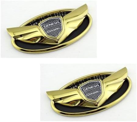 2PCS Wing Art of Speed Badges Genesis Emblem for Front and Rear HD-S4GD (Gold)