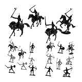 educativo: use estos modelos detallados para educar a otros sobre la historia medieval y la importancia de las batallas históricas, figuras de caballos de plástico, soldados de juguete romanos