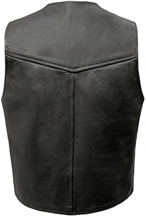 Leder Anzugweste Herren Schwarz - Biker Weste Mit Seitenschnürung