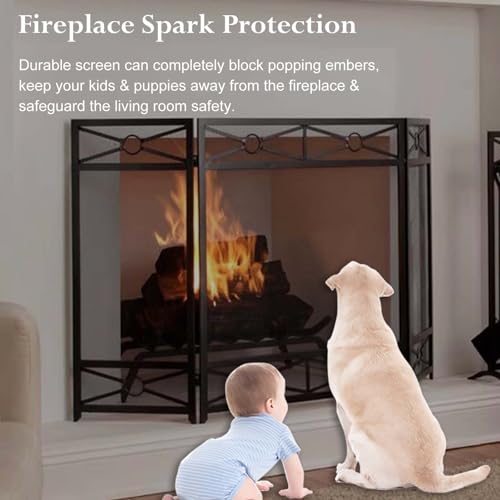 Pantalla para chimenea protector contra chispas YFWOKSL con herramientas 5