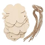 Amosfun Wooden Four-Leaf Clover Ornaments St. Patricks Day DIY Wood Arts and Crafts Shamrock Wooden Hanging Adornments Party Favors Decorations 20PCS
