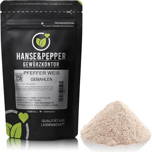 250g Pfeffer Weiß gemahlen Pulver natürlich vom Hanse&Pepper Gewürzkontor - Gourmet Serie
