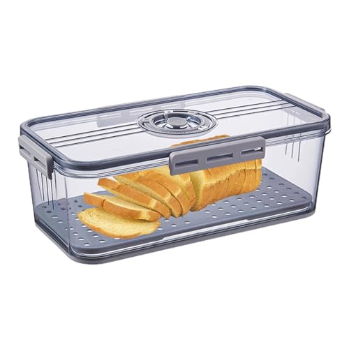 hermética, para encimera de cocina | Cronometraje, contenedor de almacenamiento de pan,Bandeja para pan, de pan hermética para ahorrar pan con válvula de aire para br, horneado