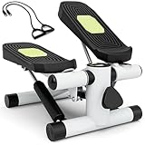 COSTWAY Mini-Stepper mit Widerstandbändern, Twist Stepper mit verstellbarem Widerstand & LCD...