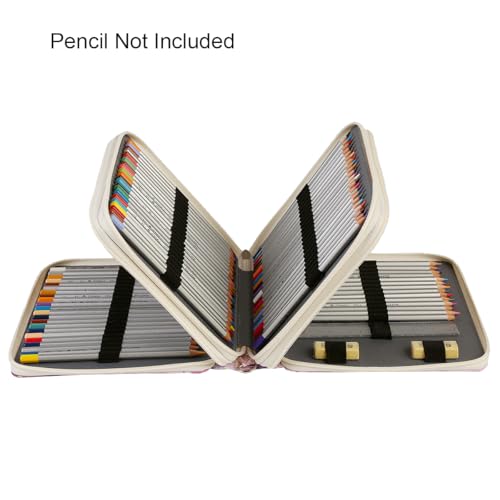 Image of Portable Colored 124 Slots Pencil case Organizer with Printing Pattern for Watercolor Pens or Markers, Pencil Case Organizer for Artist