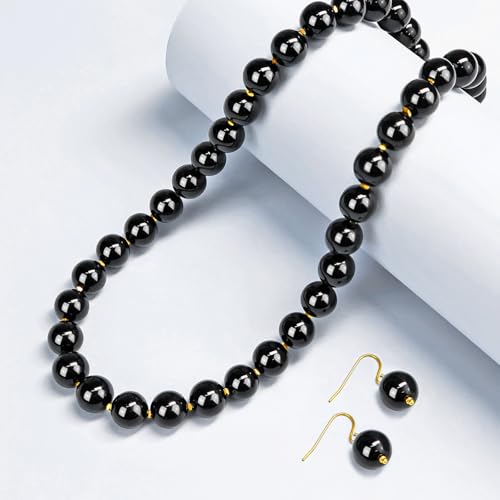 Beaded Necklaces for Women, Natural Gemstone Bead Choker Necklace10MM Bead Strand Choker Collarbone Necklace Healing Crystal Chakra Necklace Western Jewelry For Women Jewelry Gifts4