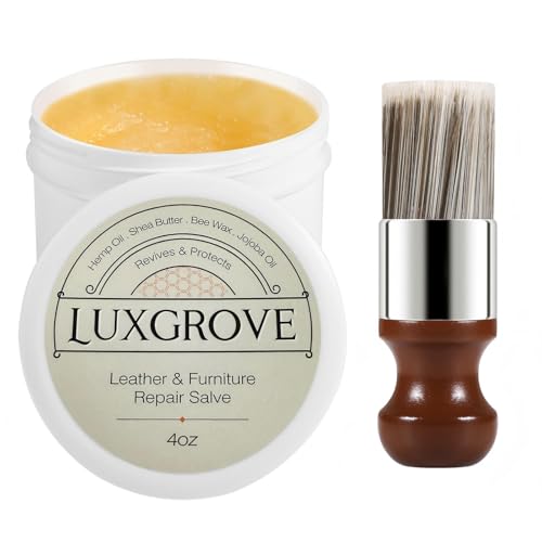 LUXGROVE Leather & Furniture Repair Salve- Polisher Leather Cleaner & Conditioner to Soften Protect & Restore Leathercraft Leathers Soap for Car Seat Couch Shoe Purse Boot & Saddles - 4oz