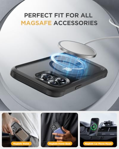 Image of Miracase for iPhone 15 Pro Case 6.1'',with Private Screen Protector,Black