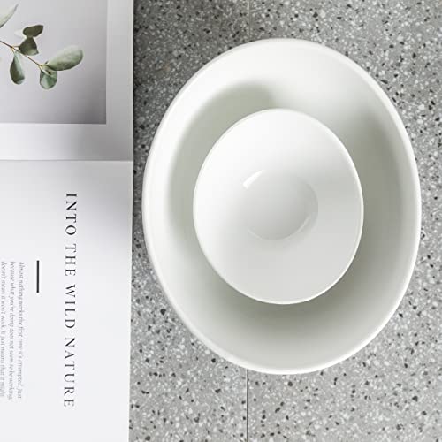 Yhosseun Chip And Dip Serving Set 2 Tiered Oval Dip Bowls With Metal Rack For Appetizer, Dessert, Fruit - Serving Bowls For Party Entertaining, Food Dispaly, Tortilla Holder - Gold Stand #TOP6