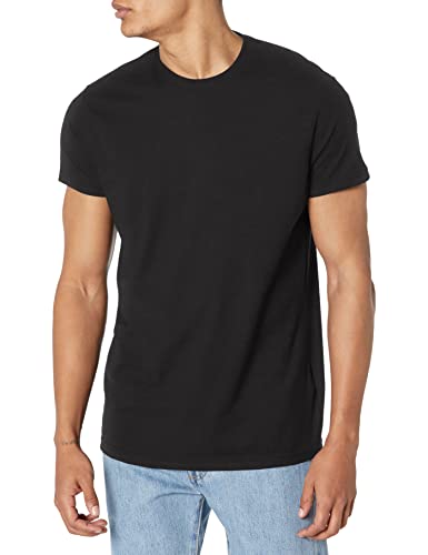 T-shirt en coton léger Hanes grande taille 3XL noir pour homme avec col rond classique