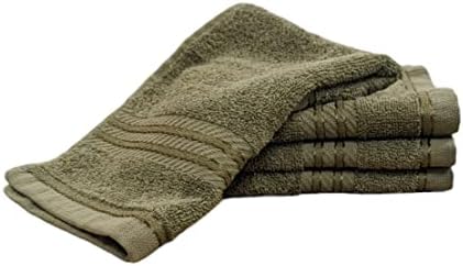 Bentley Priory Linens Supreme Face Flannels for Bathroom 500GSM Super Soft Egyptian Collection Pack of 4 Absorbent and Quick Dry Face Cloth Flannel Towels Set 30 x 30cm (LATTE)