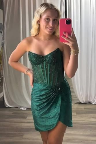 Mini Bodice Beaded Homecoming Dresses 2025 Bodycon Strapless Short Graduation Cocktail Dress for Teen IK1263