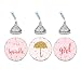 Andaz Press Chocolate Drop Labels Trio, Girl Baby Shower, Baby Sprinkle, Pink, 216-Pack, Fits Hershey's Kisses Party Favors, Decor, Decorations