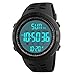 Mens Digital Sports Watch, Military Waterproof Watches Fashion Army Electronic Casual Wristwatch with Luminous Calendar Stopwatch Alarm LED Screen - Black