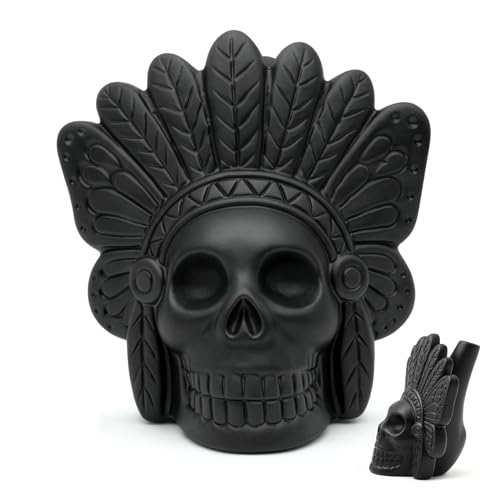 Sifflet de mort aztèque noir en céramique sifflet fantôme
