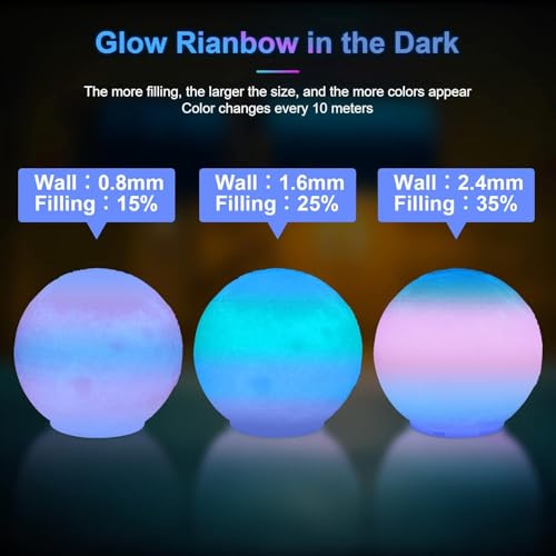 Image of GAINTARM Glow in The Dark PLA Filament,Luminous Rainbow 3D Printer Filament 1.75mm,Dimensional Accuracy + /- 0.02 mm,High Brightness and Long Time Glow, Christmas Rainbow Fit for Most FDM 3D Printer